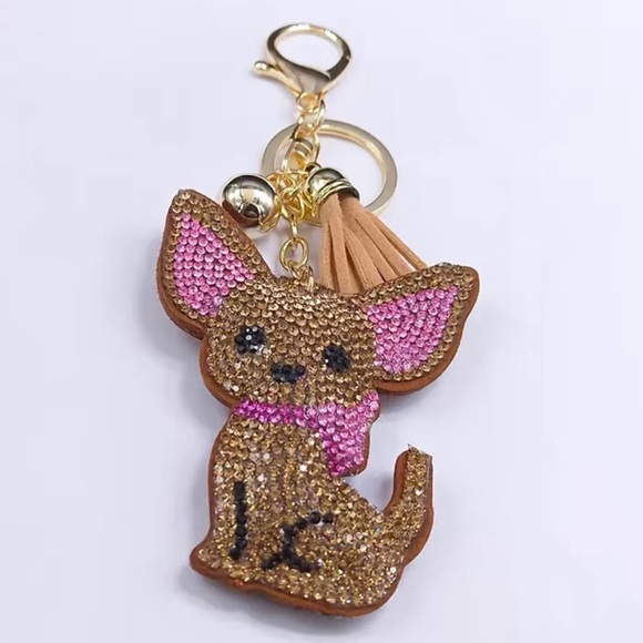 Accessories - Chihuahua rhinestone keychain